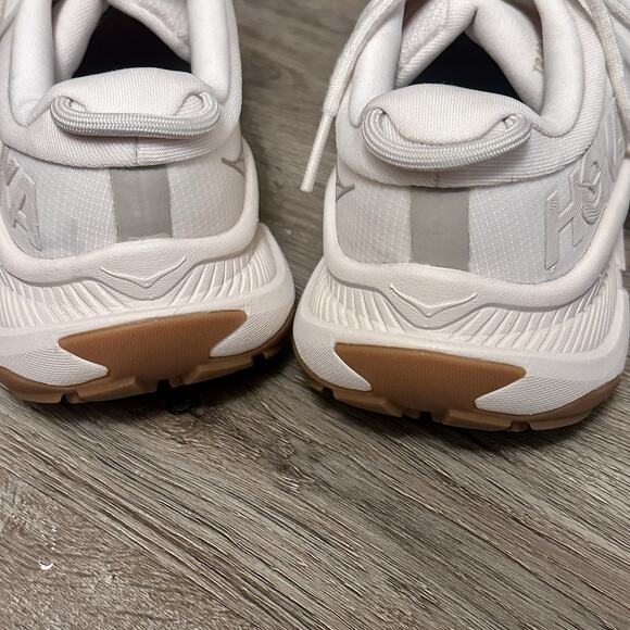 HOKA Transport Women Sneakers Eggnog Sz7B Vibram Sole CORDURA Neutral Minimalist - Picture 7 of 11